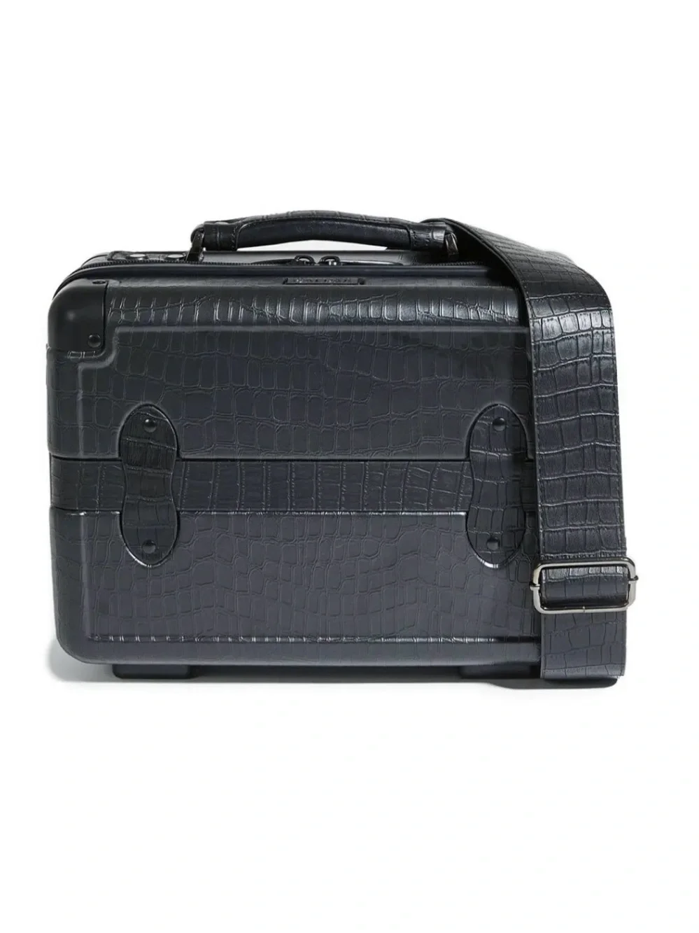 CALPAK TRNK Black Croc-Embossed Structured Vanity Case